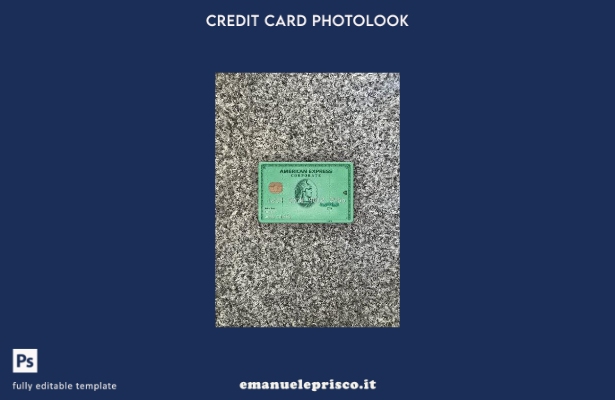 modello frontale photolook con carta verde USA Nebraska Five Points Bank AMEX st